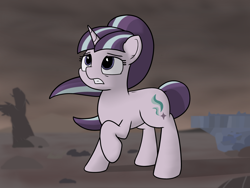 Size: 3264x2448 | Tagged: safe, artist:ashtoneer, starlight glimmer, pony, unicorn, the cutie re-mark, alternate timeline, ashlands timeline, barren, implied genocide, post-apocalyptic, solo, wasteland