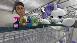 Size: 1366x768 | Tagged: safe, artist:zooweemama92, rarity, pony, unicorn, 3d, crossover, gmod, left 4 dead