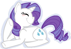 Size: 540x371 | Tagged: safe, artist:stevetwisp, rarity, pony, unicorn, eyes closed, female, mare, outline, pose, prone, simple background, smiling, transparent background