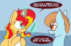Size: 500x321 | Tagged: safe, artist:miroslav46, sunset shimmer, oc, pony, animated, buttface, drawing, sunset shimmer hates you, tumblr
