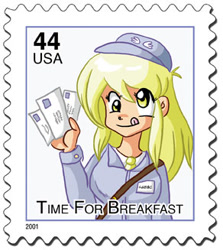 Size: 292x327 | Tagged: safe, artist:xkappax, derpy hooves, blonde hair, clothes, female, humanized, stamp