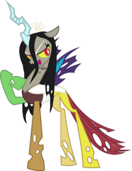 Size: 786x1016 | Tagged: safe, artist:blah23z, edit, discord, queen chrysalis, changeling, changeling queen, 1000 hours in ms paint, ms paint, palette swap, recolor, simple background, solo, transparent background, vector