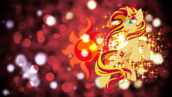 Size: 1920x1080 | Tagged: safe, artist:ahsokafan100, artist:eljonek, artist:millennial dan, sunset shimmer, pony, unicorn, solo, wallpaper