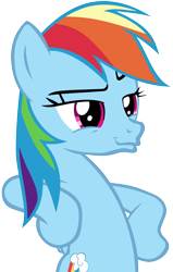 Size: 2359x3709 | Tagged: safe, artist:frownfactory, derpibooru import, rainbow dash, pegasus, pony, not asking for trouble, .svg available, backwards cutie mark, female, simple background, smug, solo, svg, transparent background, vector