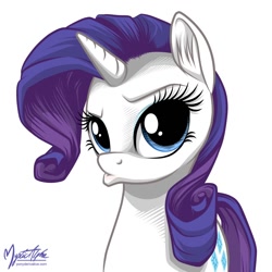 Size: 794x794 | Tagged: safe, artist:mysticalpha, rarity, pony, unicorn, duckface, female, mare, purple mane, solo, white coat