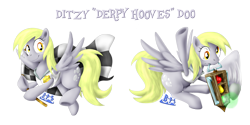 Size: 2362x1181 | Tagged: safe, artist:blue-paint-sea, derpy hooves, pegasus, pony, female, flag, mare, mario kart, parody, ponykart, racing, solo, streetlight