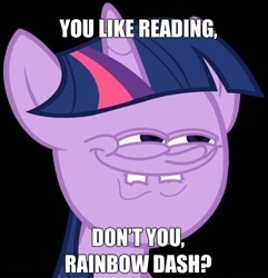 Size: 500x518 | Tagged: safe, derpibooru import, twilight sparkle, image macro, just one bite, spongebob squarepants, text