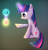 Size: 763x793 | Tagged: safe, derpibooru import, twilight sparkle, unicorn twilight, pony, unicorn, female, glowing horn, horn, magic, mare, raised hoof, sitting, smiling, smirk, solo