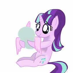 Size: 4000x4000 | Tagged: safe, artist:ohiekhe, princess flurry heart, starlight glimmer, alicorn, pony, unicorn, the crystalling, auntie starlight, baby, baby pony, cute, daaaaaaaaaaaw, duo, female, glimmerbetes, happy, holding a pony, mare