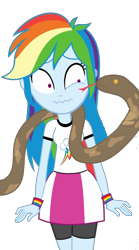 Size: 492x887 | Tagged: safe, artist:sparx24488, derpibooru import, rainbow dash, snake, equestria girls, simple background, transparent background