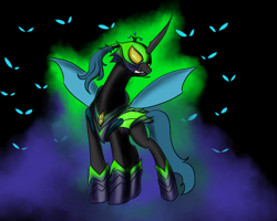 Size: 1000x800 | Tagged: safe, artist:xxmarkingxx, idw, queen chrysalis, changeling, changeling queen, spoiler:comicfiendshipismagic5, armor, female, smirk