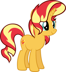 Size: 1415x1537 | Tagged: safe, artist:zacatron94, sunset shimmer, pony, unicorn, simple background, solo, transparent background, vector