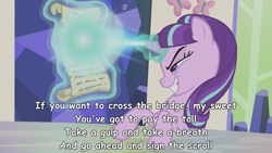 Size: 3840x2160 | Tagged: safe, screencap, starlight glimmer, pony, unicorn, the cutie re-mark, 4k, disney, glimmer's alterations, image macro, meme, solo, the little mermaid