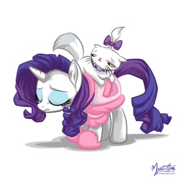 Size: 992x992 | Tagged: safe, artist:mysticalpha, opalescence, rarity, pony, unicorn, clothes, robe, sad