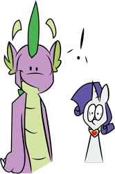 Size: 1273x1920 | Tagged: safe, artist:aruigus808, artist:inkypaws-productions, rarity, spike, dragon, pony, unicorn, askspikeandrarity, female, fire ruby, interspecies, male, older, shipping, sparity, straight, tumblr