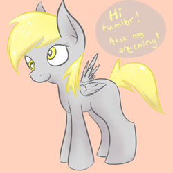 Size: 500x500 | Tagged: safe, artist:lilfaux, derpy hooves, ask, ask lil derpy, filly, tumblr