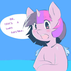 Size: 500x500 | Tagged: safe, artist:cold-blooded-twilight, twilight sparkle, twilight sparkle (alicorn), alicorn, pony, cold blooded twilight, dialogue, female, mare, solo, talking