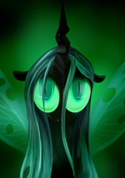 Size: 700x1000 | Tagged: safe, artist:greycat-rademenes, queen chrysalis, changeling, changeling queen, female, looking at you, solo