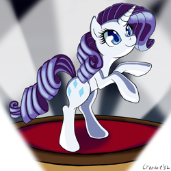 Size: 2000x2000 | Tagged: safe, artist:crombiettw, rarity, pony, unicorn, high res, rearing, solo