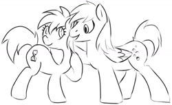 Size: 1280x776 | Tagged: safe, artist:sweethd, derpy hooves, doctor whooves, dopey hooves, the doctoress, lineart, monochrome, rule 63, simple background