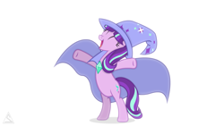 Size: 1920x1080 | Tagged: safe, starlight glimmer, pony, unicorn, alternate universe, cape, clothes, dressed, hat, solo