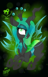 Size: 800x1280 | Tagged: safe, artist:samnightmare, queen chrysalis, changeling, changeling queen, female, heart, solo