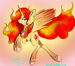 Size: 1901x1679 | Tagged: safe, artist:farewelldecency, sunset shimmer, alicorn, pony, alicornified, princess, race swap, shimmercorn, solo