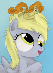 Size: 2545x3485 | Tagged: safe, artist:hewison, carrot top, derpy hooves, golden harvest, cute, cutie top, filly, high res, tiny, tiny ponies