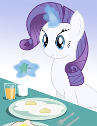 Size: 1700x2200 | Tagged: safe, artist:xain-russell, rarity, pony, unicorn, breakfast, female, horn, mare, white coat