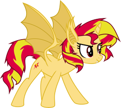 Size: 7313x6525 | Tagged: safe, artist:elsia-pony, sunset shimmer, bat pony, pony, absurd resolution, race swap, shimmerbat, solo