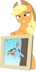 Size: 896x1740 | Tagged: safe, artist:bipole, artist:dasprid, artist:kalleflaxx, derpibooru import, edit, applejack, rainbow dash, earth pony, pegasus, pony, crash, picture, picture frame, simple background, transparent background, vector