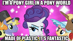 Size: 625x351 | Tagged: safe, rarity, pony, unicorn, caption, female, horn, image macro, mare, white coat