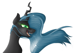 Size: 1751x1244 | Tagged: dead source, safe, artist:z0mb1e-cat, queen chrysalis, changeling, changeling queen, bust, female, portrait, simple background, solo, transparent background