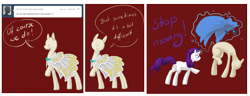 Size: 1988x762 | Tagged: safe, rarity, pony, unicorn, ask, ask rarity's manikins, clothes, dress, mannequin