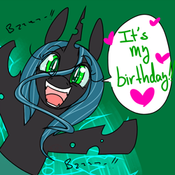 Size: 1000x1000 | Tagged: safe, artist:ryuredwings, queen chrysalis, changeling, changeling queen, cute, cutealis, filly, filly queen chrysalis, solo