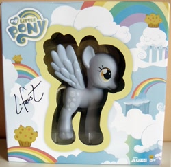 Size: 1000x971 | Tagged: safe, derpy hooves, pegasus, pony, autograph, fashion style, female, irl, lauren faust, mare, photo, signature, toy