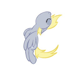 Size: 250x225 | Tagged: safe, artist:warpout, derpy hooves, pegasus, pony, animated, backflip, blinking, female, flying, mare, simple background, solo, spinning, transparent background