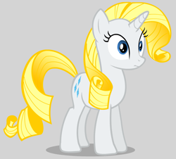 Size: 995x899 | Tagged: safe, rarity, pony, unicorn, alternate hairstyle, blonde, female, horn, mare, white coat