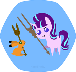 Size: 696x655 | Tagged: safe, artist:haretrinity, starlight glimmer, pony, unicorn, chibi, s5 starlight, simple background, staff, staff of sameness, transparent background