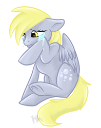 Size: 526x669 | Tagged: safe, artist:kuroryushin, derpy hooves, pegasus, pony, crying, female, mare, sad, solo