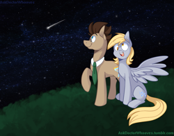 Size: 1277x1000 | Tagged: safe, artist:buljong, derpy hooves, doctor whooves, pegasus, pony, ask doctor whooves, female, mare, shooting star