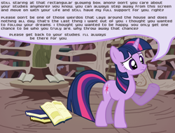 Size: 1700x1300 | Tagged: safe, derpibooru import, twilight sparkle, book, college, motivational, poster, studies, tl;dr, university