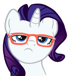 Size: 425x464 | Tagged: safe, artist:blackfeathr, rarity, pony, unicorn, glasses, hipster, solo