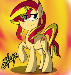 Size: 1500x1600 | Tagged: safe, artist:macdaddyzak, sunset shimmer, pony, unicorn, solo