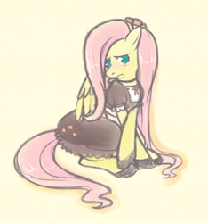 Size: 852x911 | Tagged: safe, artist:redintravenous, fluttershy, pegasus, pony, clothes, dress, female, mare