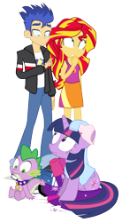 Size: 660x1200 | Tagged: safe, artist:dm29, flash sentry, spike, sunset shimmer, twilight sparkle, twilight sparkle (alicorn), alicorn, equestria girls, clothes, collar, human to pony, panties, ribbon, simple background, socks, transformation, transparent background, underwear