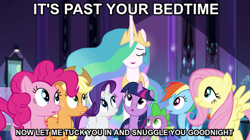 Size: 753x423 | Tagged: safe, derpibooru import, applejack, fluttershy, pinkie pie, princess celestia, rainbow dash, rarity, spike, twilight sparkle, twilight sparkle (alicorn), alicorn, pony, equestria girls, equestria girls (movie), female, image macro, mane seven, mane six, mare, momlestia