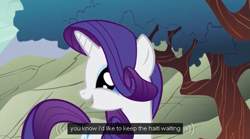 Size: 639x355 | Tagged: safe, screencap, rarity, pony, unicorn, captions, haiti, tree, youtube caption