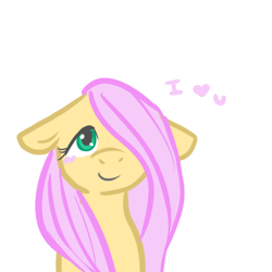 Size: 450x450 | Tagged: safe, artist:mt, fluttershy, pegasus, pony, blushing, floppy ears, solo