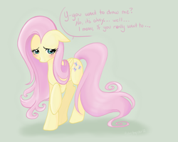 Size: 850x680 | Tagged: safe, artist:oddlittleleaf, fluttershy, pegasus, pony, female, mare, pink mane, solo, yellow coat